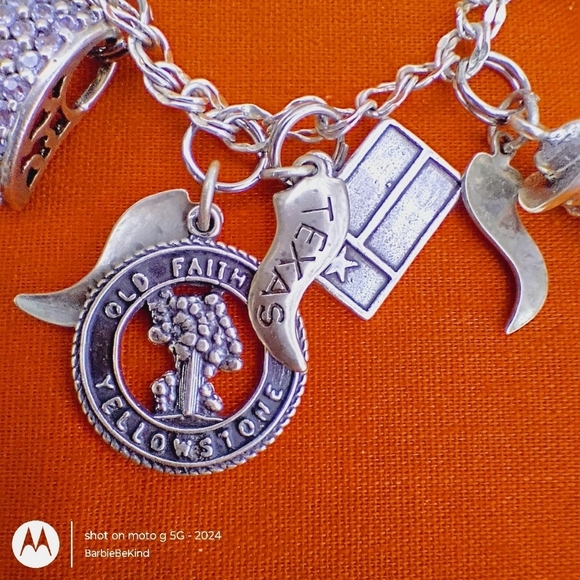 Vtg. One of a Kind Sterling Silver Charm Bracelet 19 Sterling Silver Charms 7.5" - Picture 4 of 15
